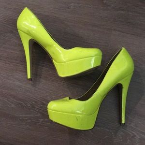 Neon Yellow Aldo Stiletto pump heels